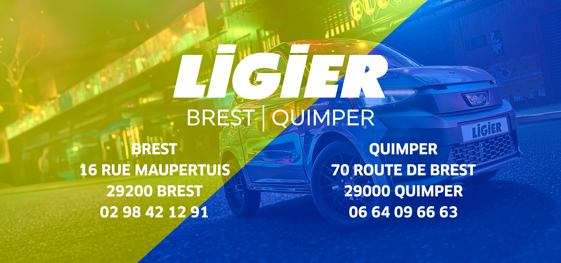 Voiture sans permis Ligier Store Brest et Quimper Aixam Chatenet